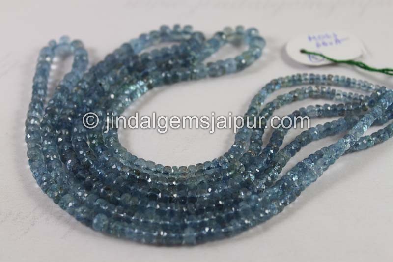 Moss Aquamarine Faceted Roundelle Beads